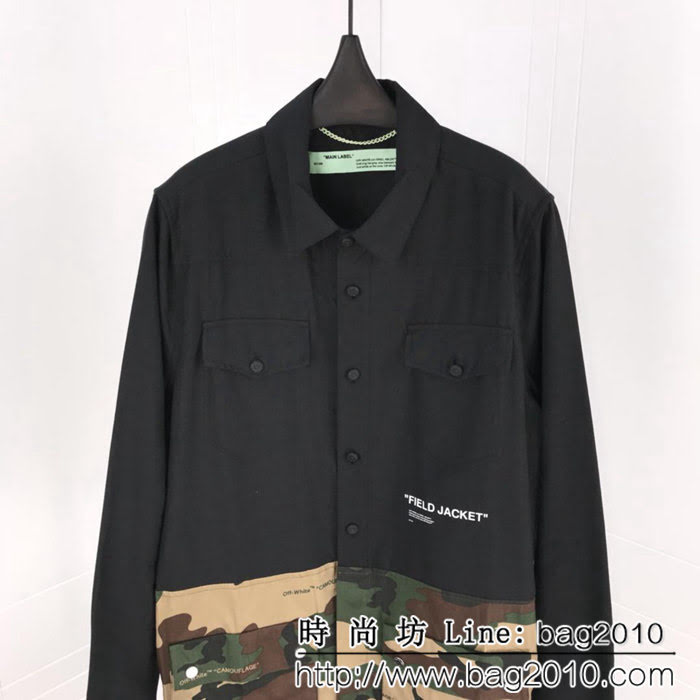 OFF WHITECAMOUFLAGE FIELD JACKET迷彩夾克外套 迷彩綠色長袖野戰夾克 ydi1073
